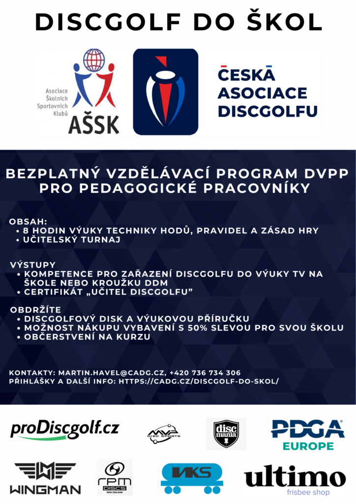 Projekt DISCGOLF DO ŠKOL nabízí kurzy DVPP